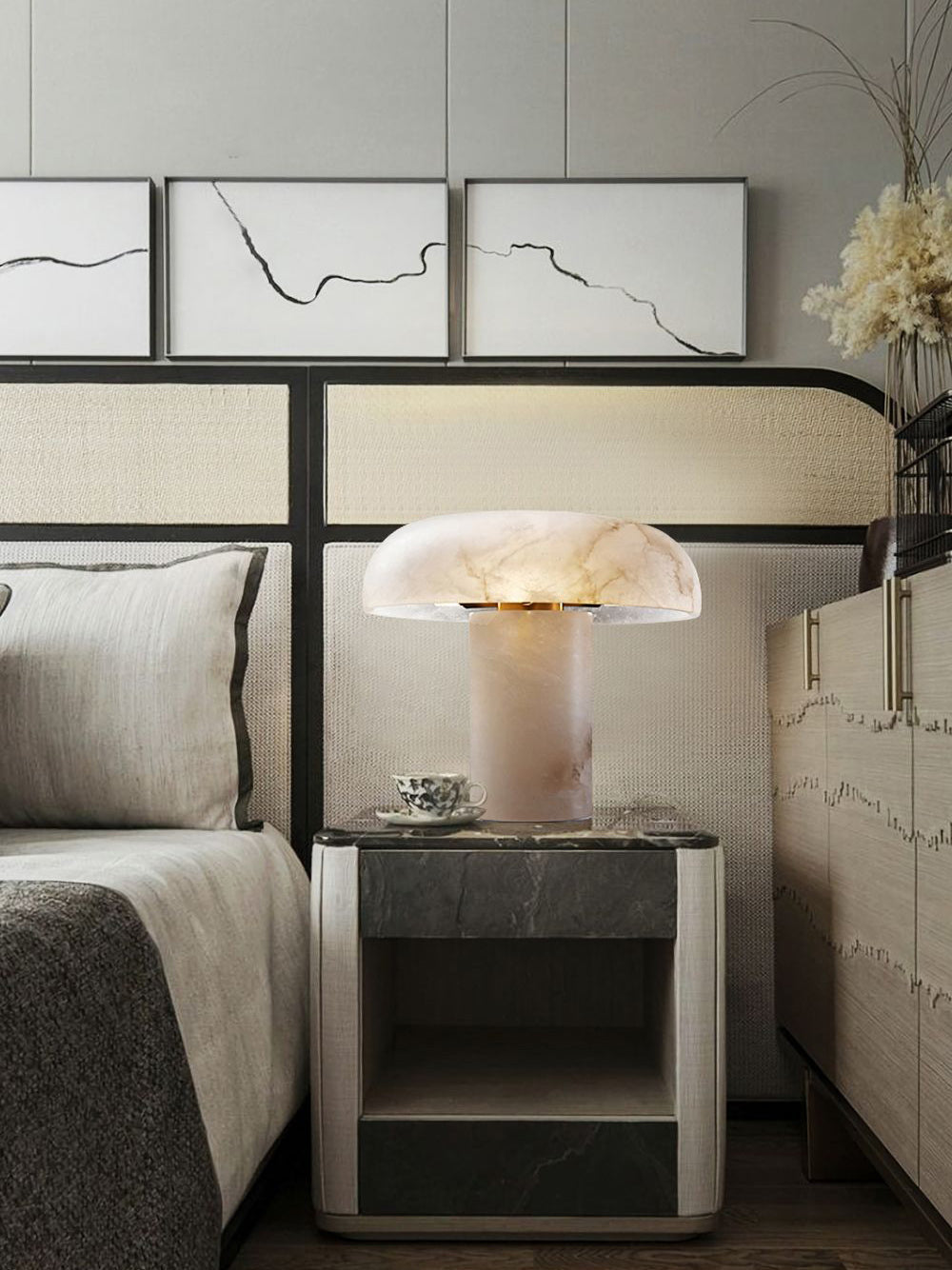 Mushroom Type Alabaster Table Lamp, view 13