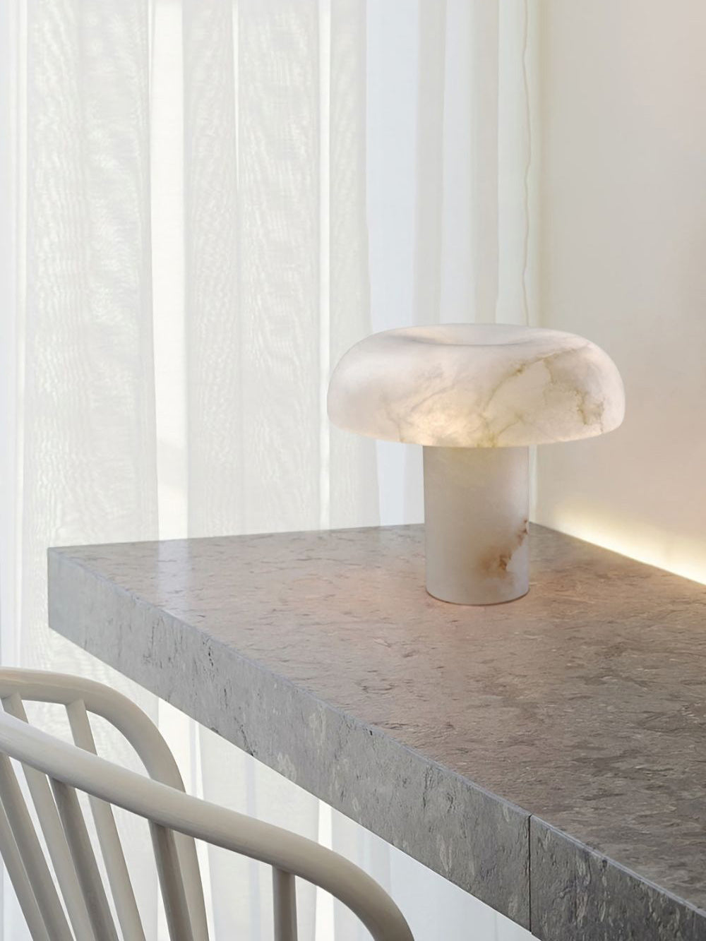 Mushroom Type Alabaster Table Lamp, view 11