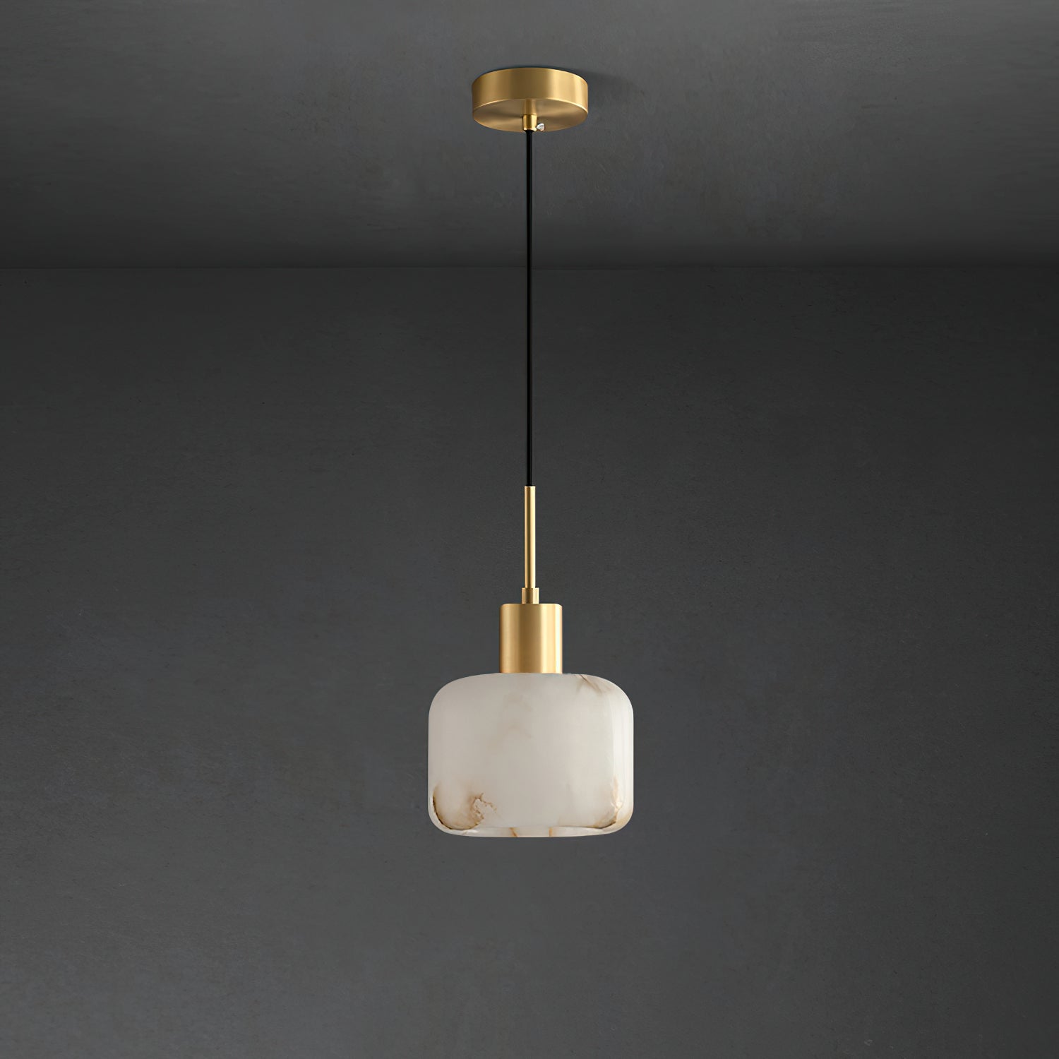 Natural Alabaster Small Pendant Light – Dimmable, view 13
