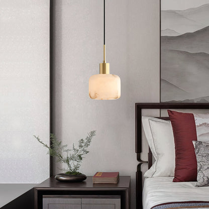 Natural Alabaster Small Pendant Light – Dimmable