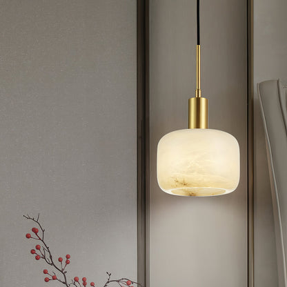 Natural Alabaster Small Pendant Light – Dimmable, alternate view