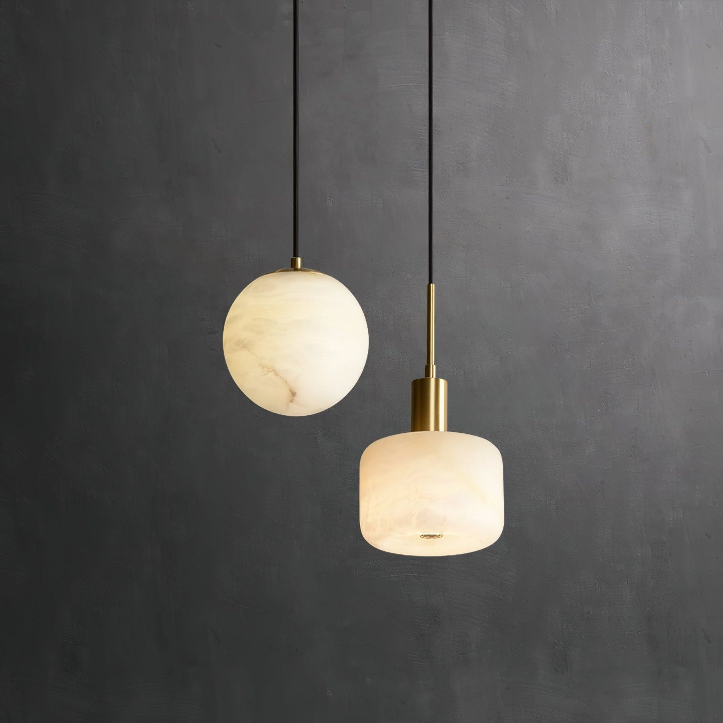 Natural Alabaster Small Pendant Light – Dimmable, view 6