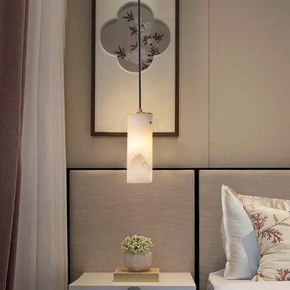 Nula Vertical Alabaster Pendant Light, alternate view