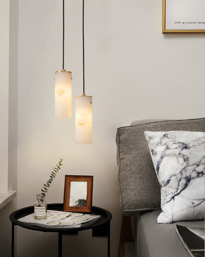 Nula Vertical Alabaster Pendant Light, view 5