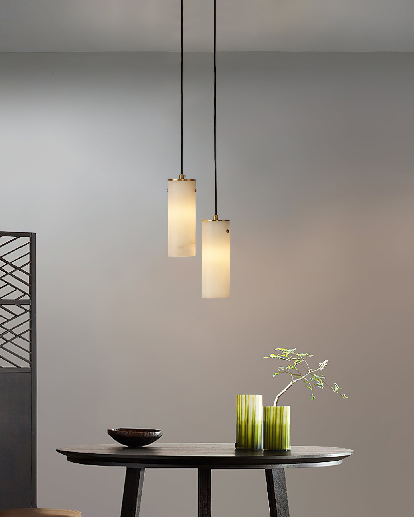 Nula Vertical Alabaster Pendant Light, view 6