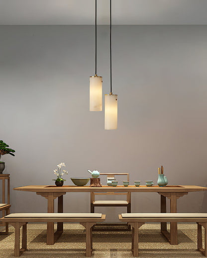 Nula Vertical Alabaster Pendant Light, view 7