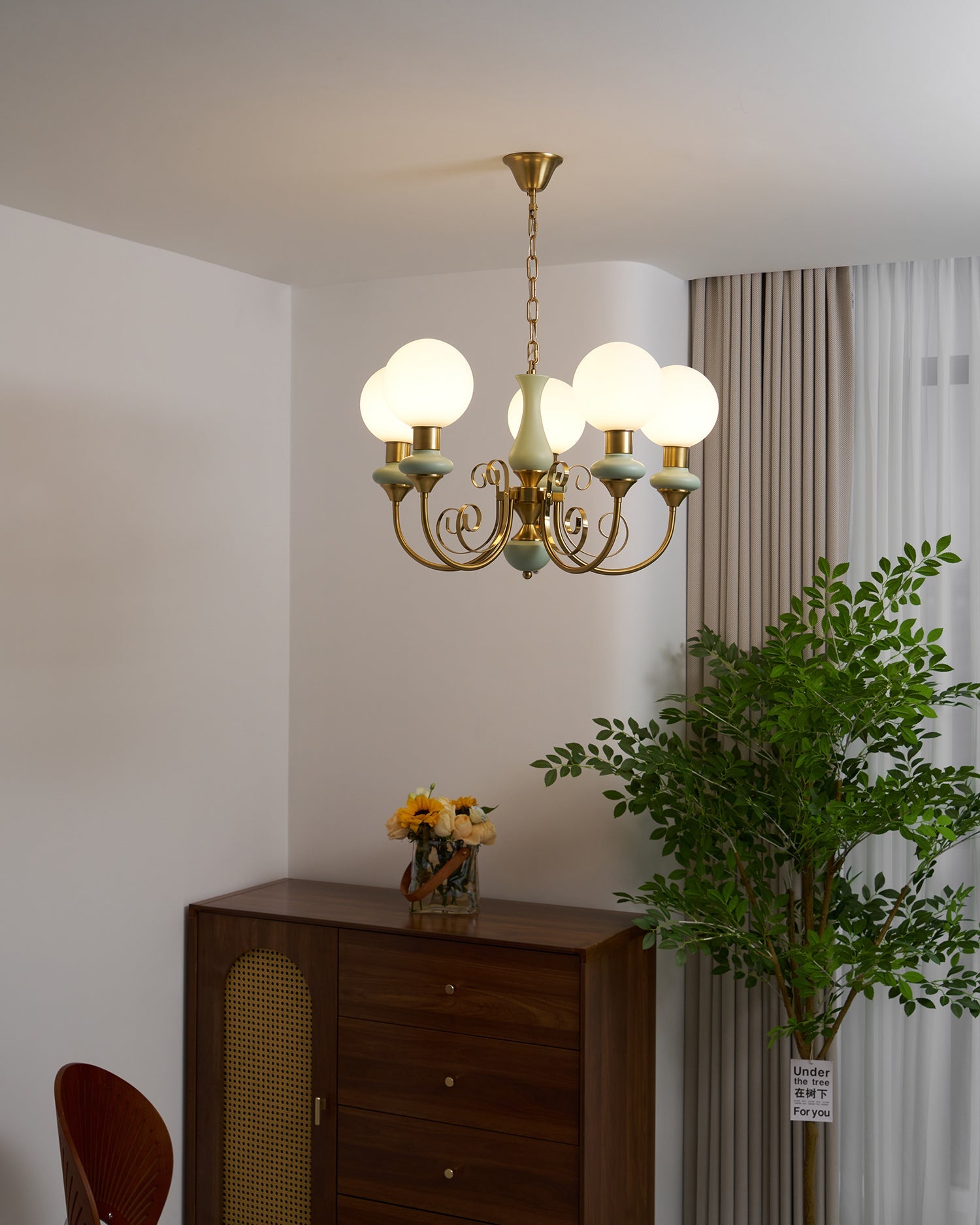Onyx Glass Chandelier – Dimmable, view 27
