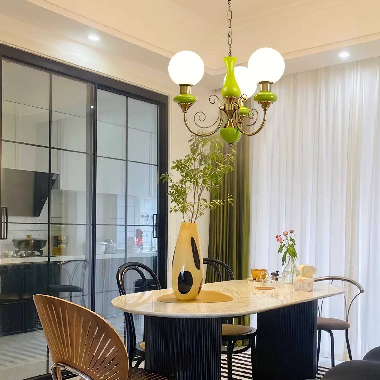 Onyx Glass Chandelier – Dimmable, view 32