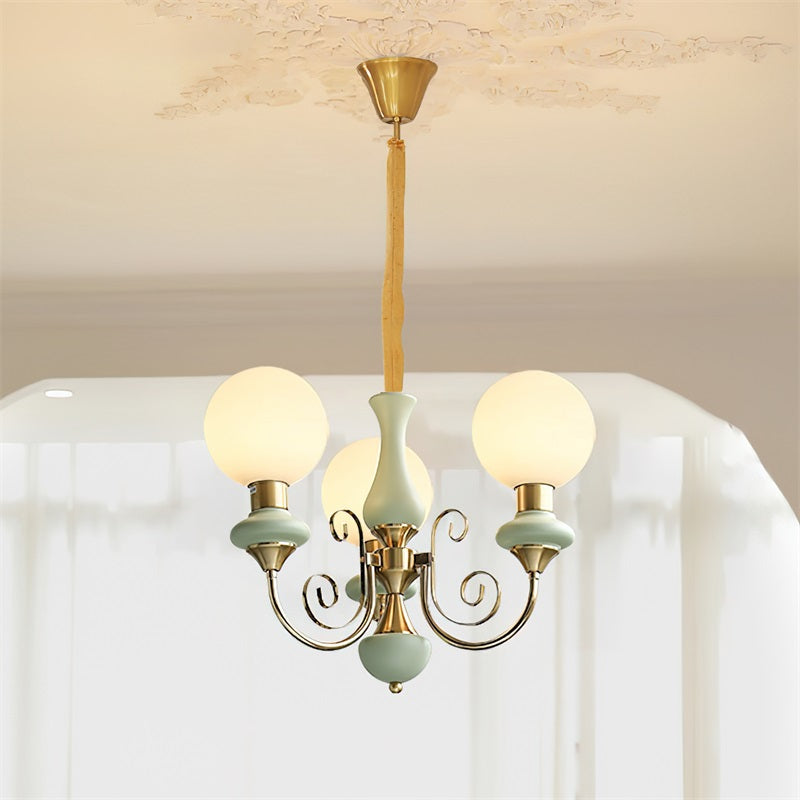 Onyx Glass Chandelier – Dimmable, alternate view