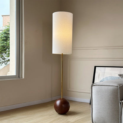 Orbis Wooden Sphere Floor Lamp, alternate view