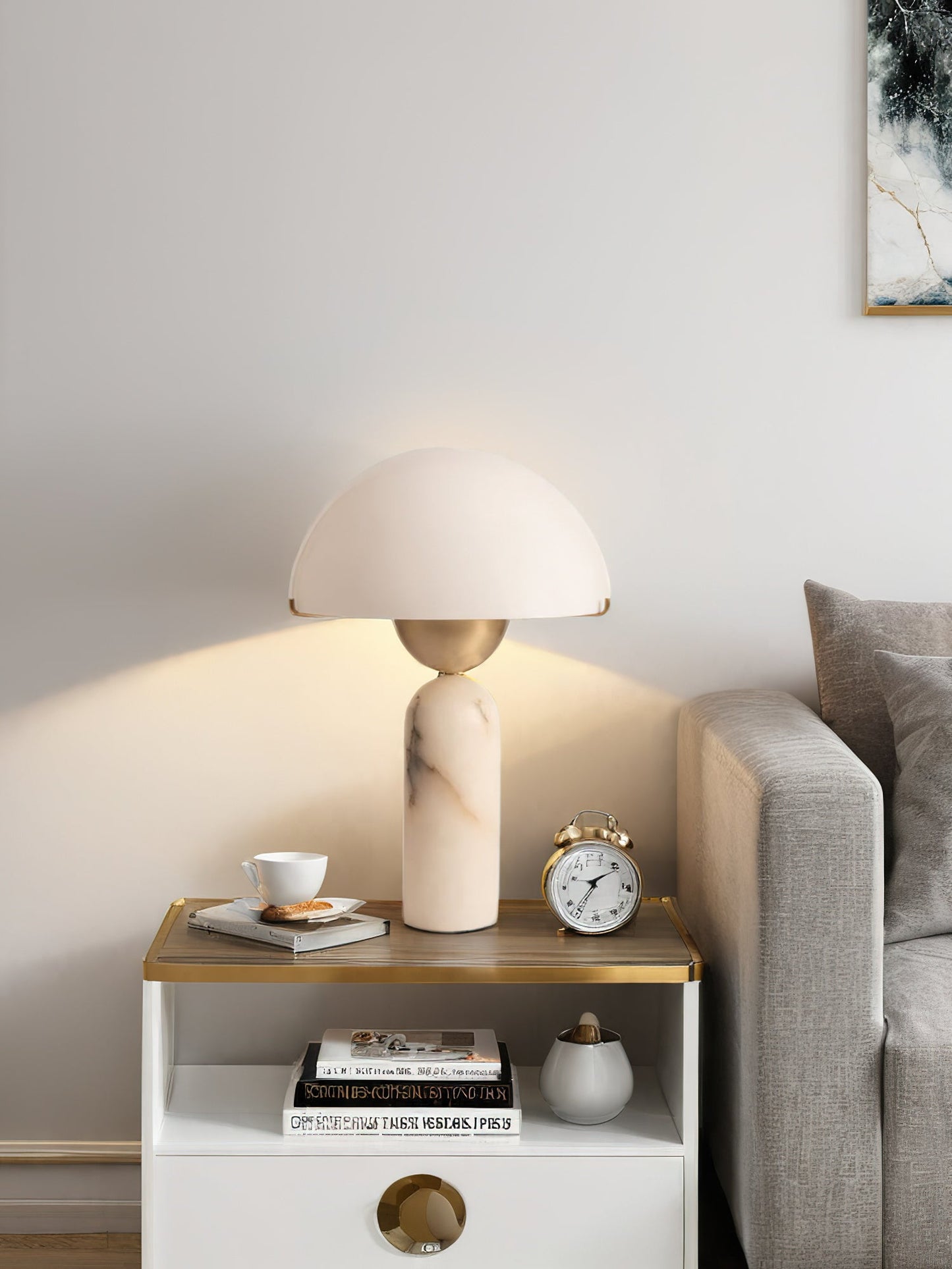 Peono Alabaster Table Lamp – Dimmable, view 39