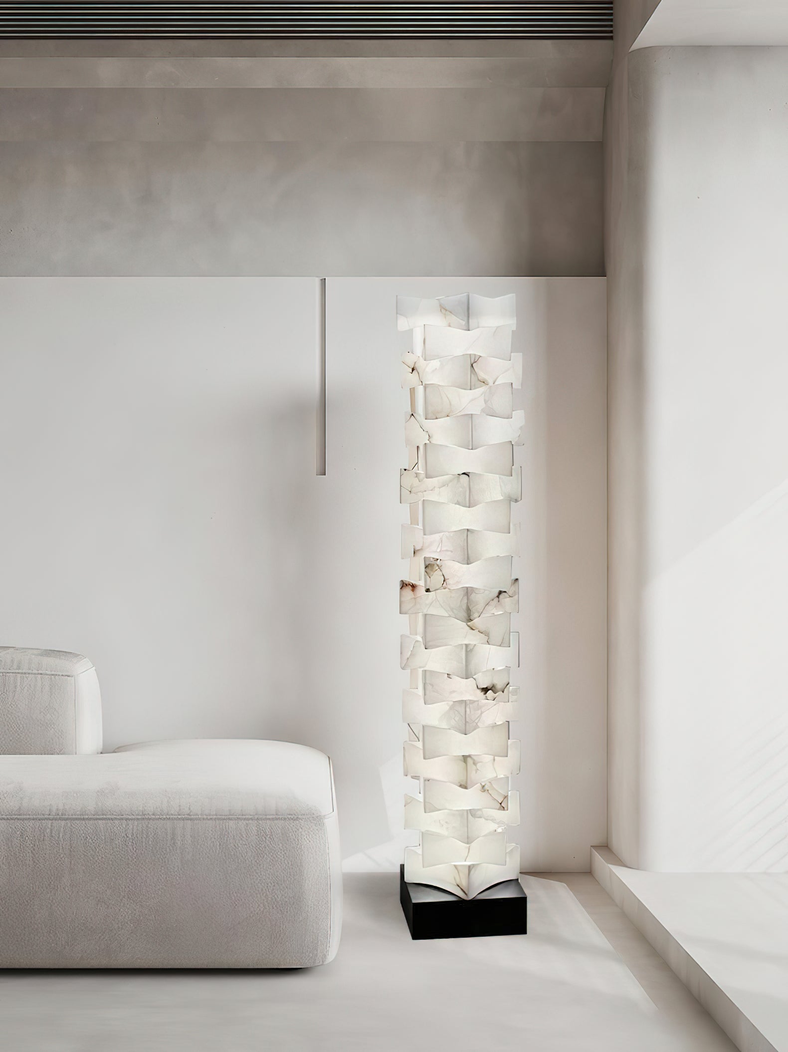 Stacked Alabaster Floor Light, view 9