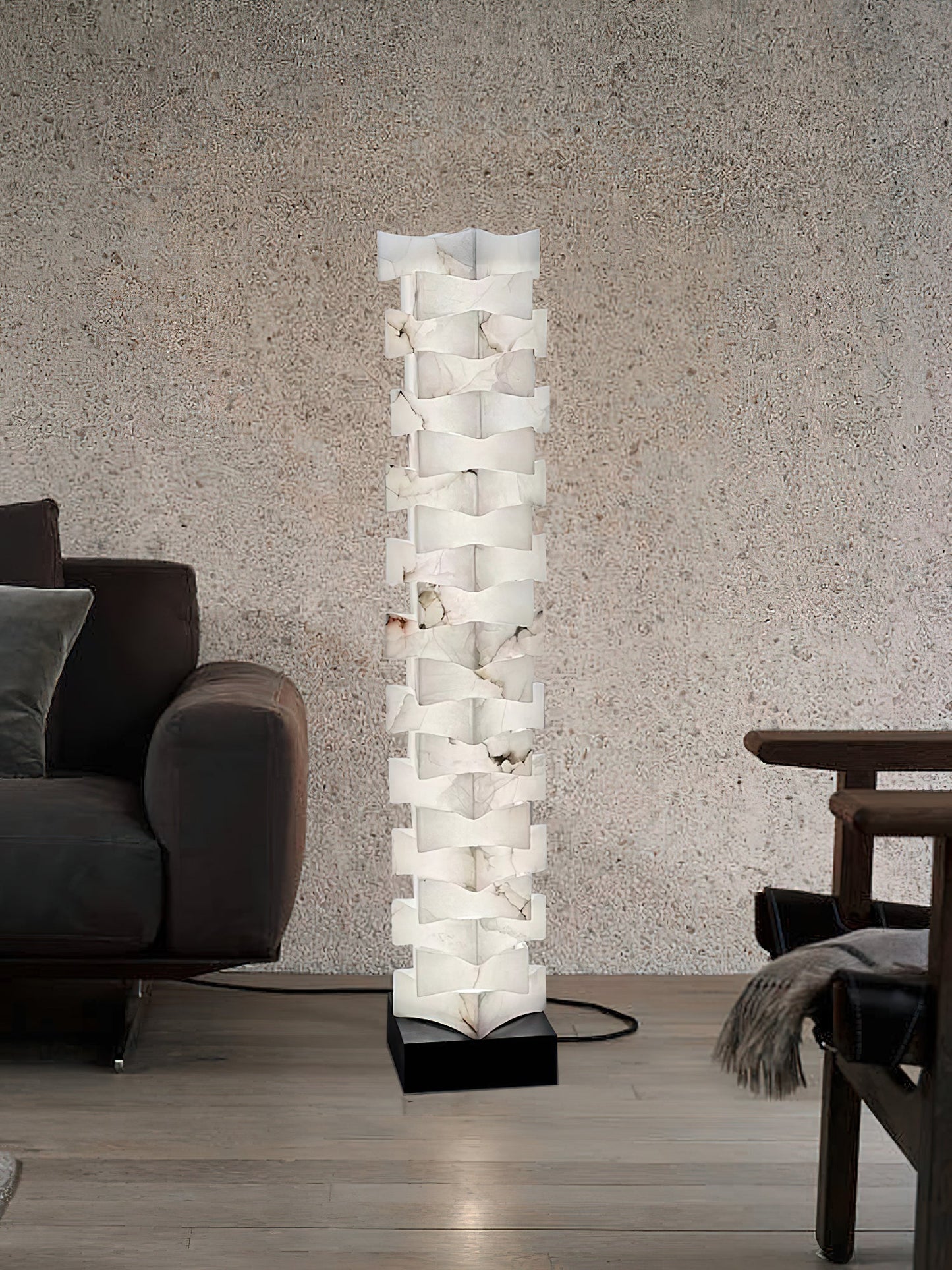 Stacked Alabaster Floor Light, view 11