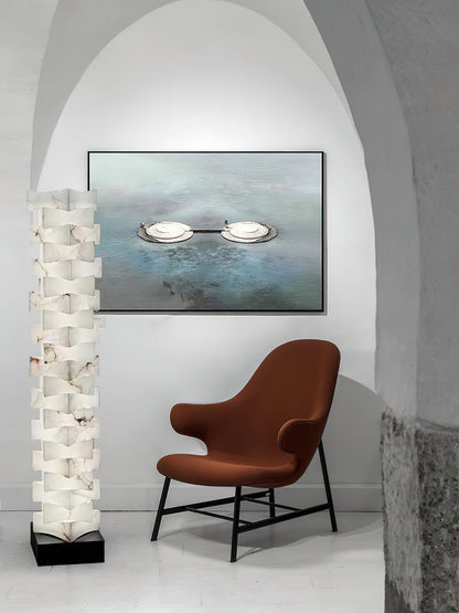 Stacked Alabaster Floor Light, view 12