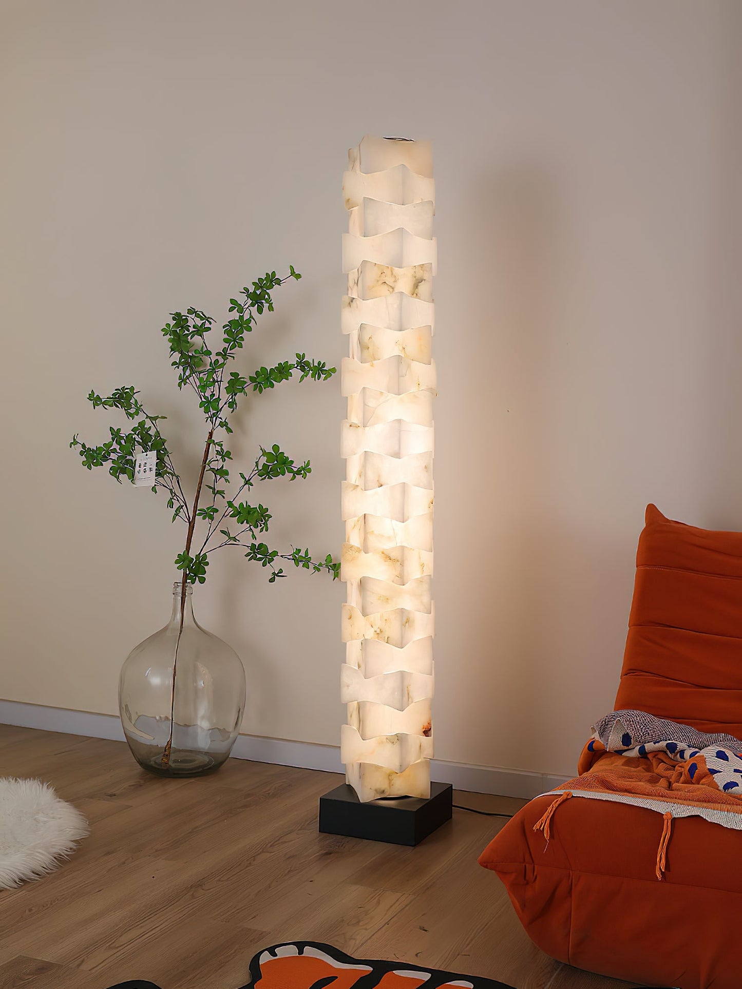 Stacked Alabaster Floor Light, view 15