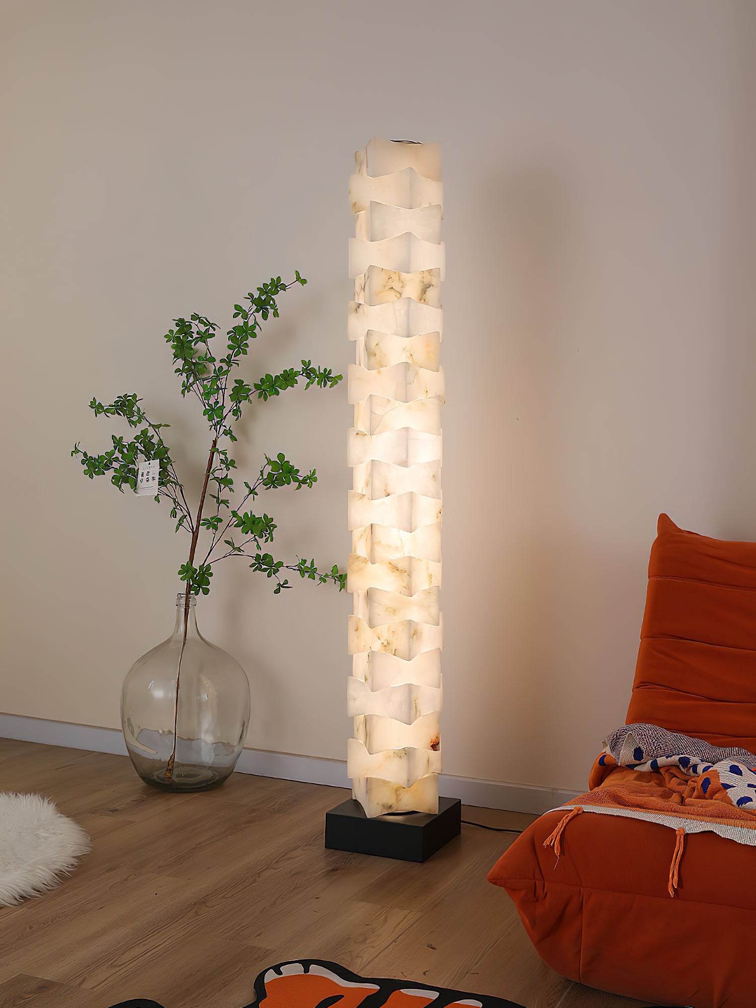 Stacked Alabaster Floor Light, view 15