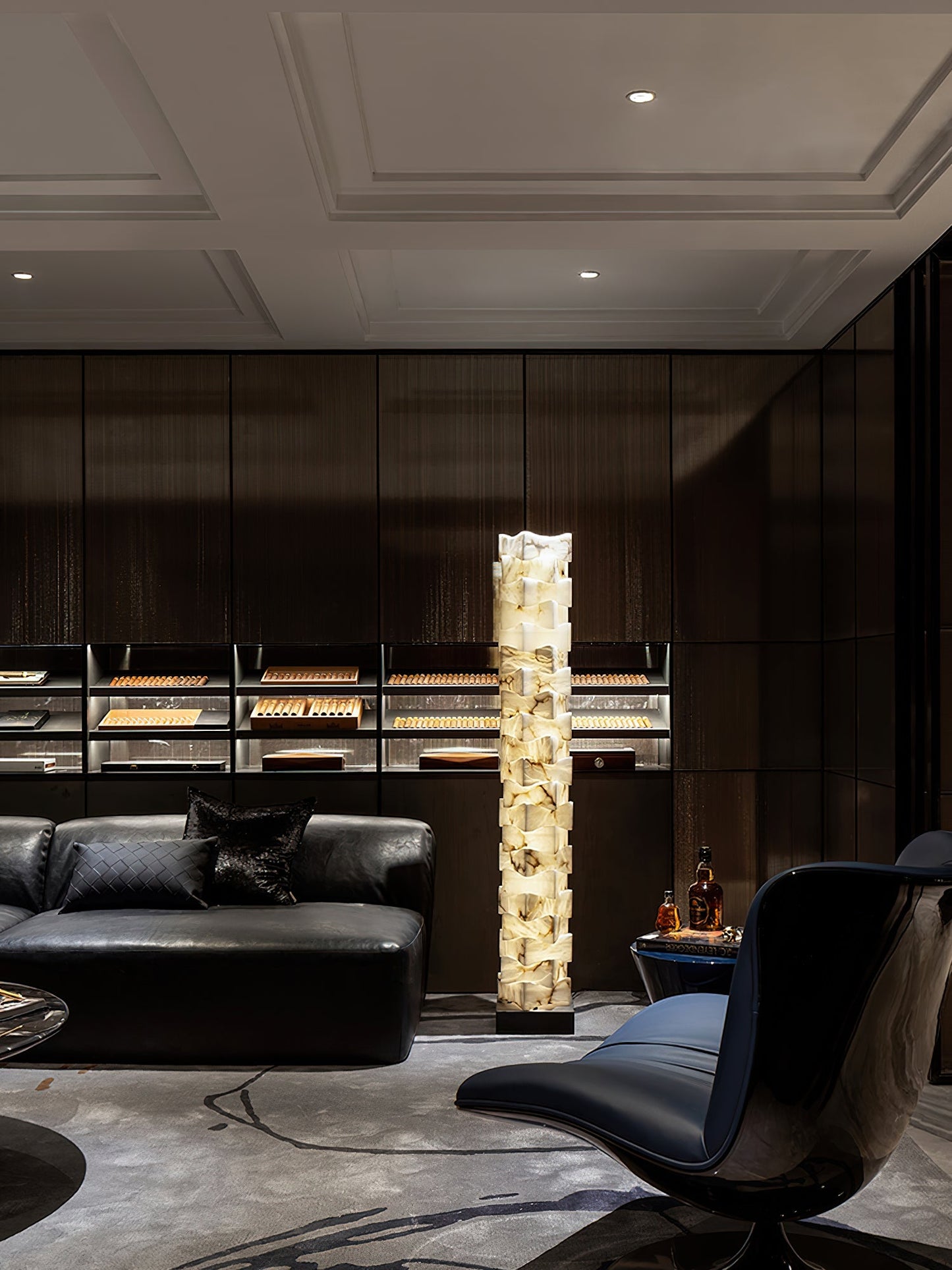 Stacked Alabaster Floor Light, view 16