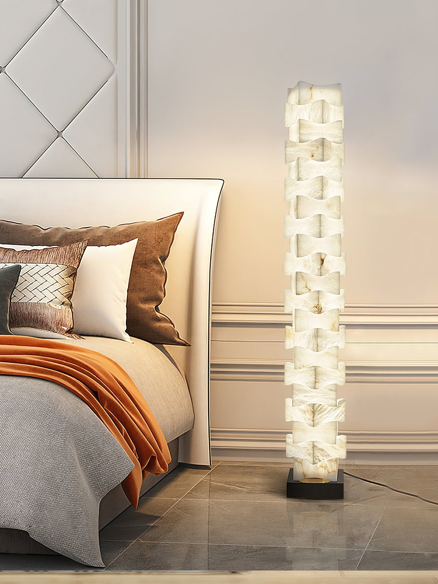 Stacked Alabaster Floor Light, view 17