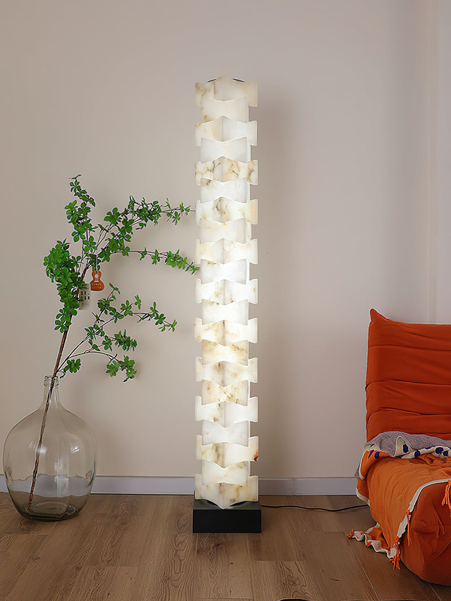 Stacked Alabaster Floor Light, view 18