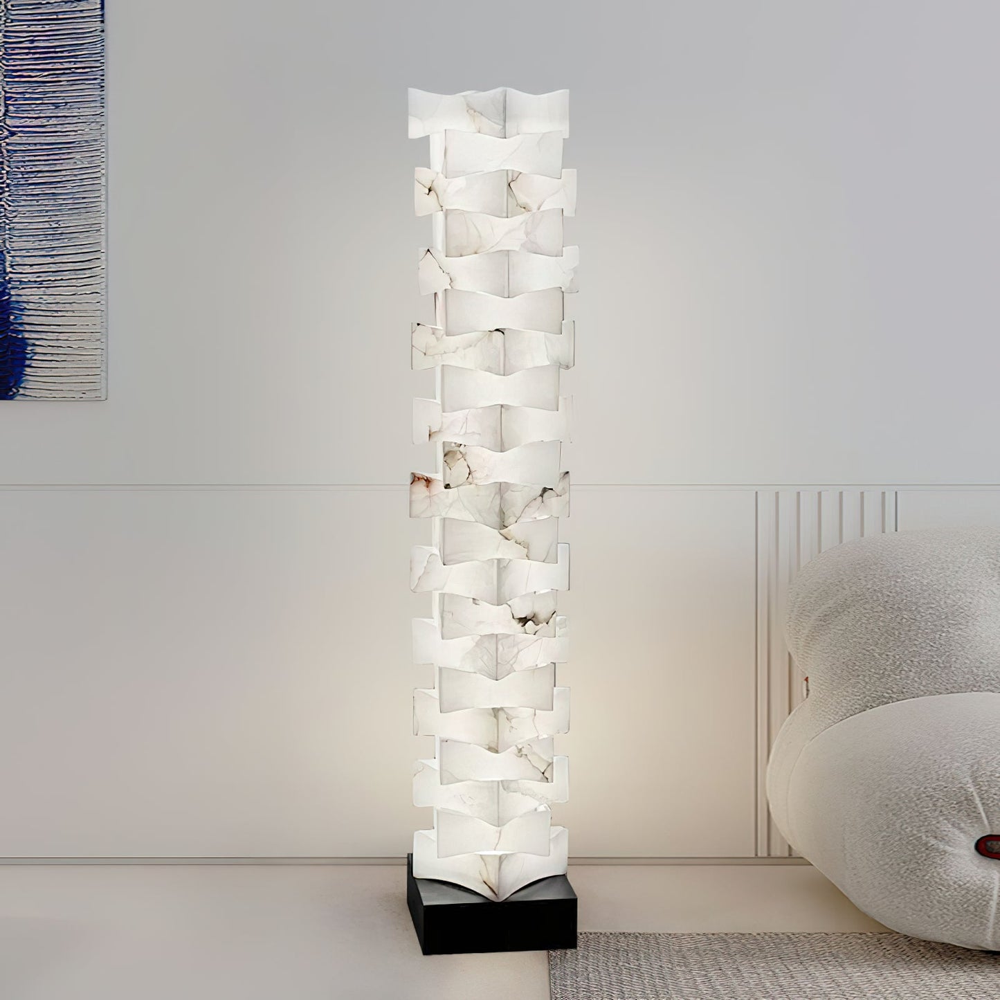 Stacked Alabaster Floor Light, alternate view