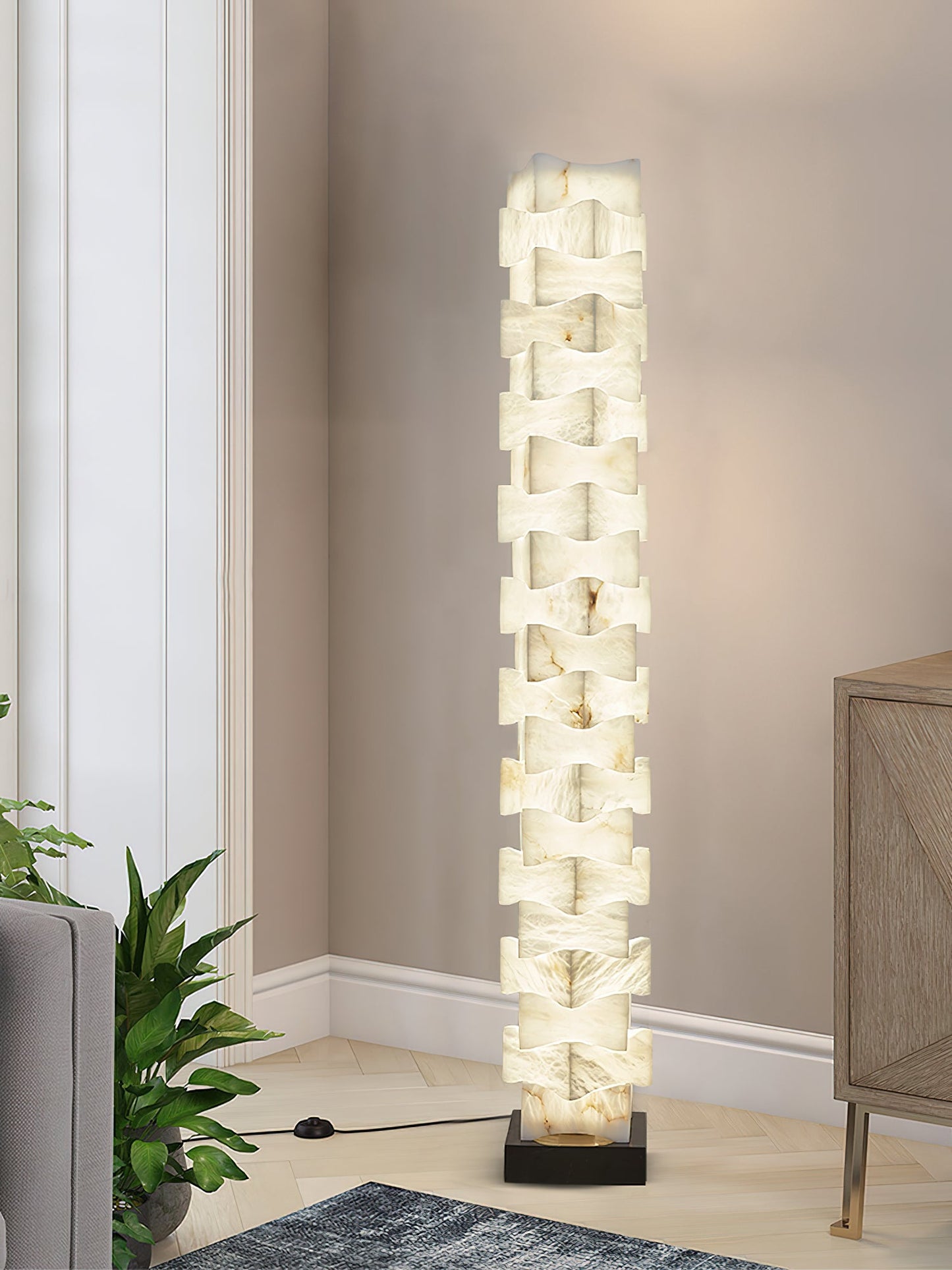 Stacked Alabaster Floor Light, view 25