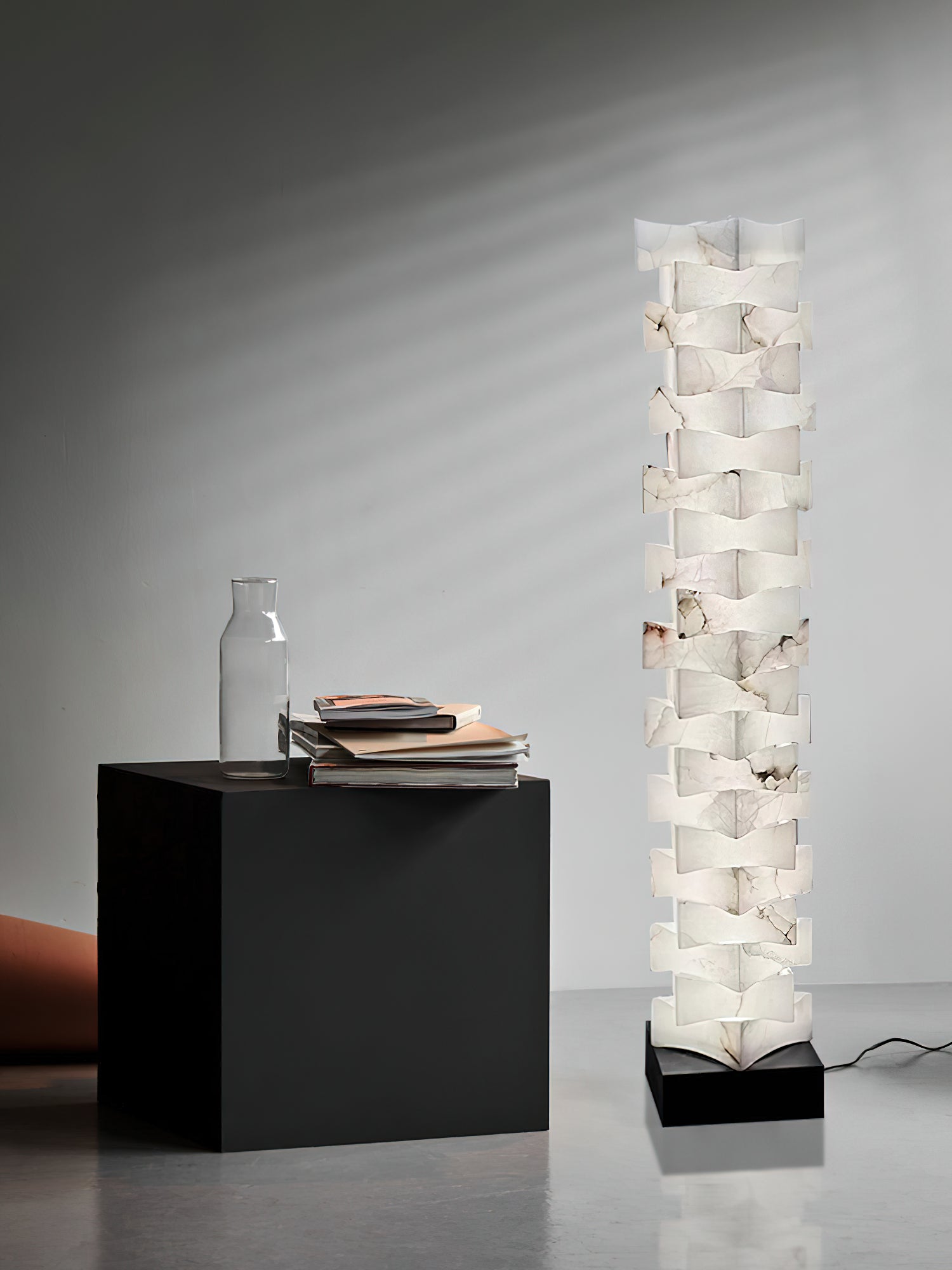 Stacked Alabaster Floor Light, view 26