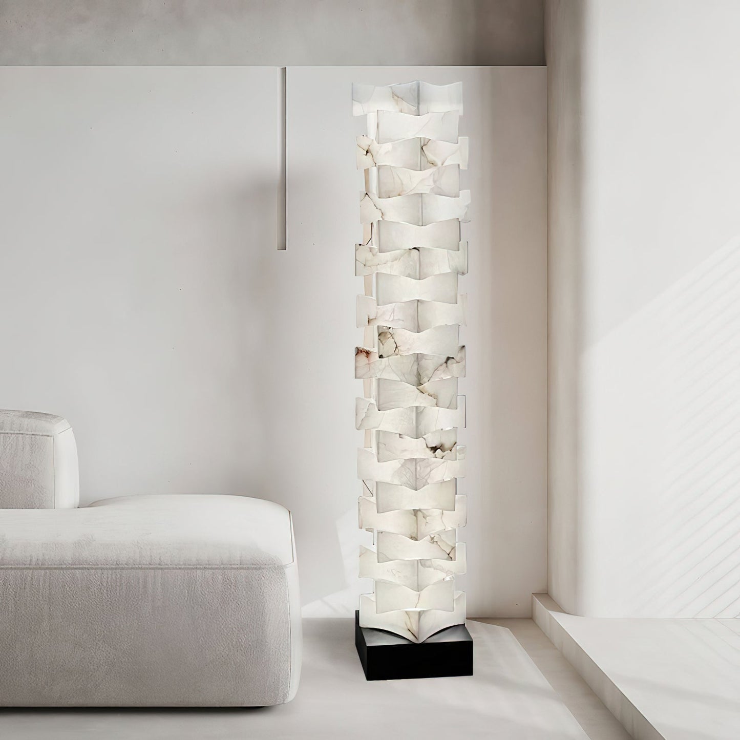 Stacked Alabaster Floor Light, detail