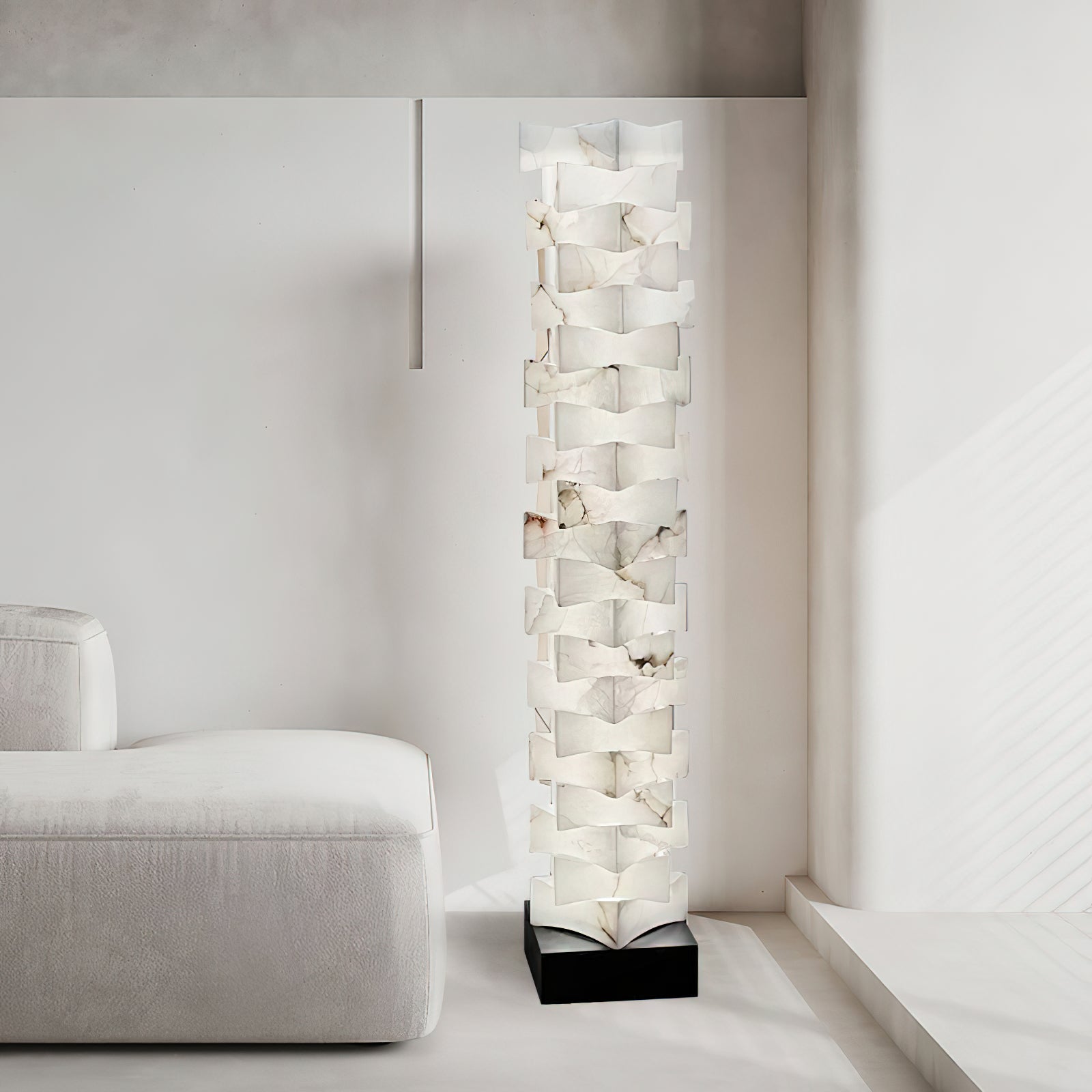 Stacked Alabaster Floor Light, detail