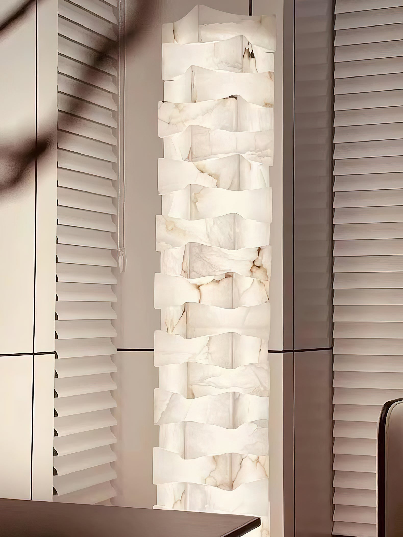 Stacked Alabaster Floor Light, view 28