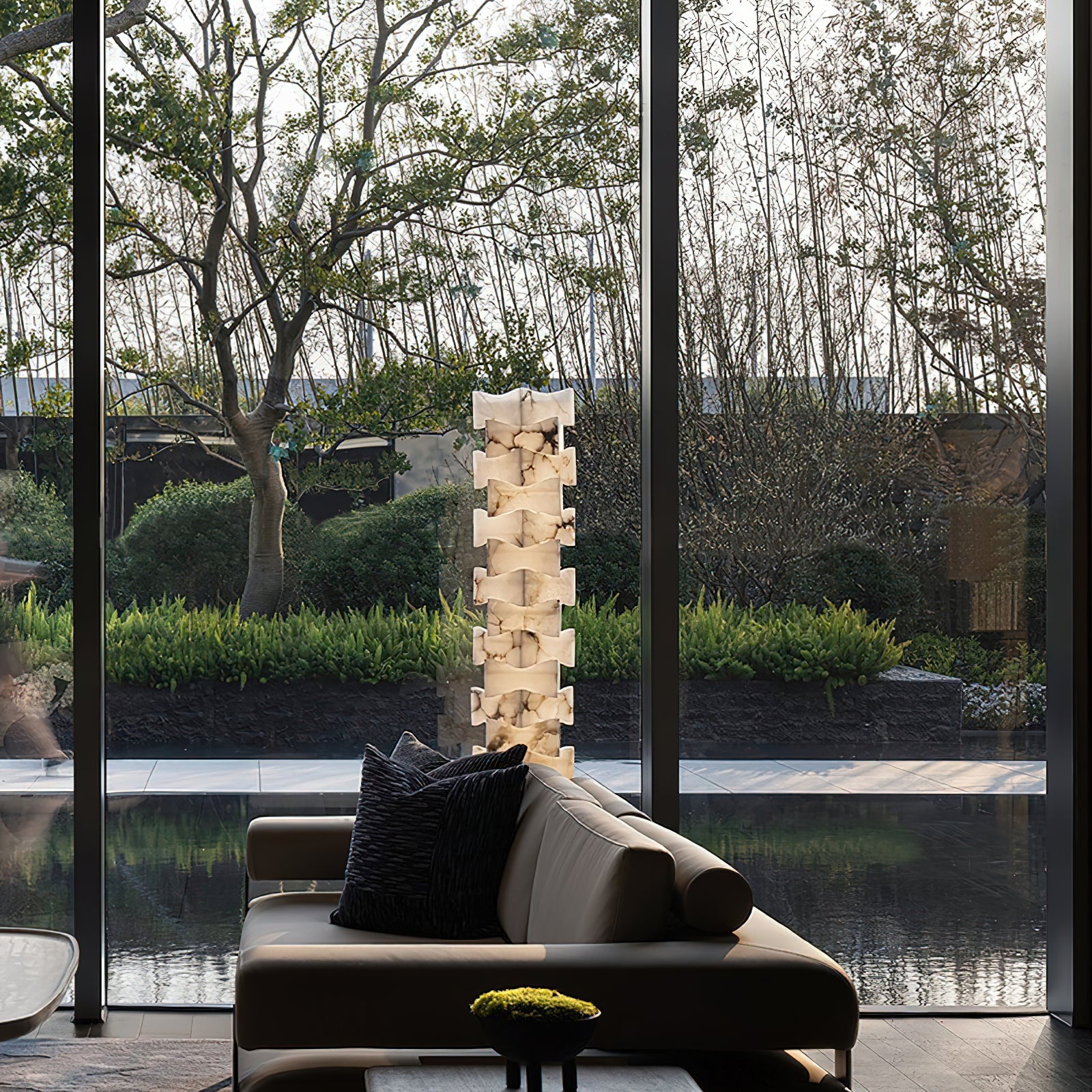 Stacked Alabaster Floor Light, view 4