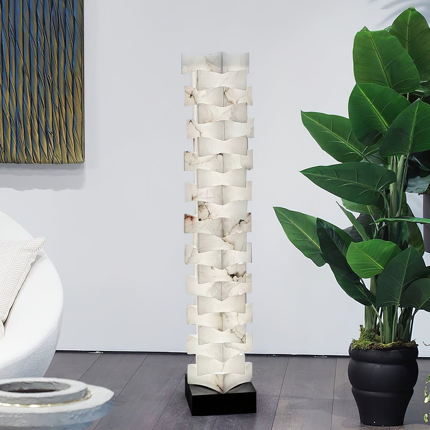 Stacked Alabaster Floor Light, view 6