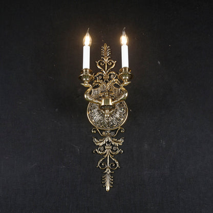 Aurelia Brass Double-Candle Wall Sconce