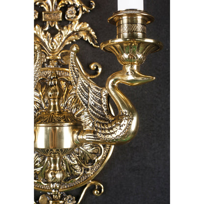 Aurelia Brass Double-Candle Wall Sconce