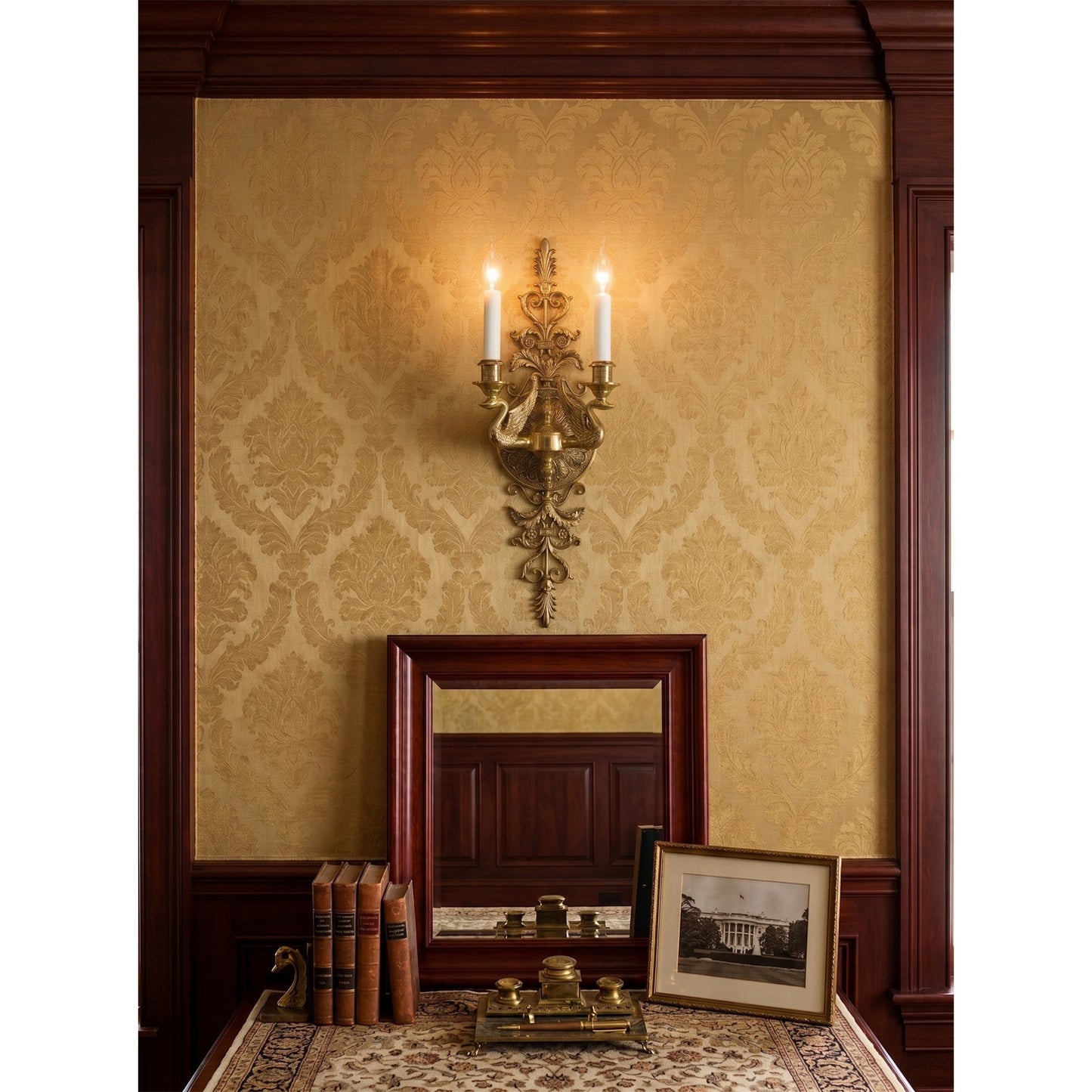 Aurelia Brass Double-Candle Wall Sconce