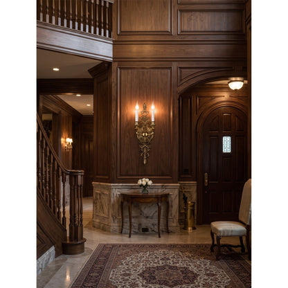 Aurelia Brass Double-Candle Wall Sconce