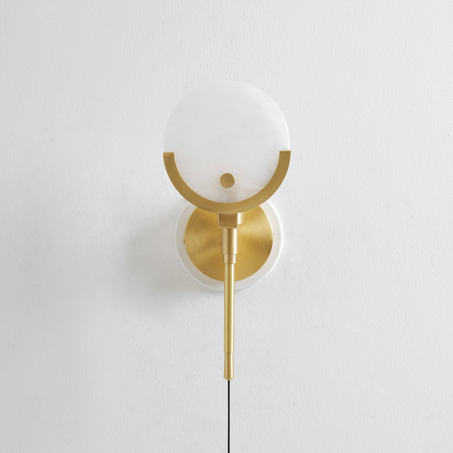 Crescent Cradle Alabaster Plug-in Wall Sconce