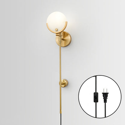 Crescent Cradle Alabaster Plug-in Wall Sconce