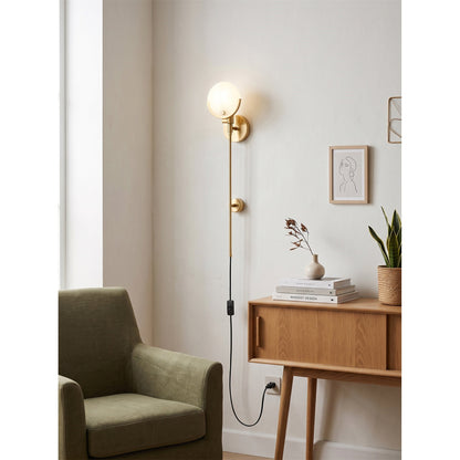 Crescent Cradle Alabaster Plug-in Wall Sconce