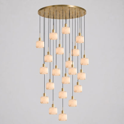 Natural Square Alabaster Chandelier