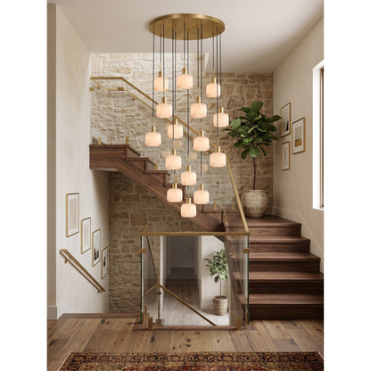 Natural Square Alabaster Chandelier