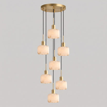 Natural Square Alabaster Chandelier