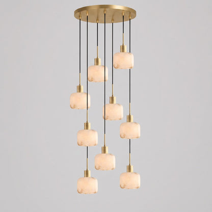 Natural Square Alabaster Chandelier