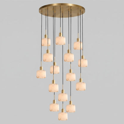Natural Square Alabaster Chandelier