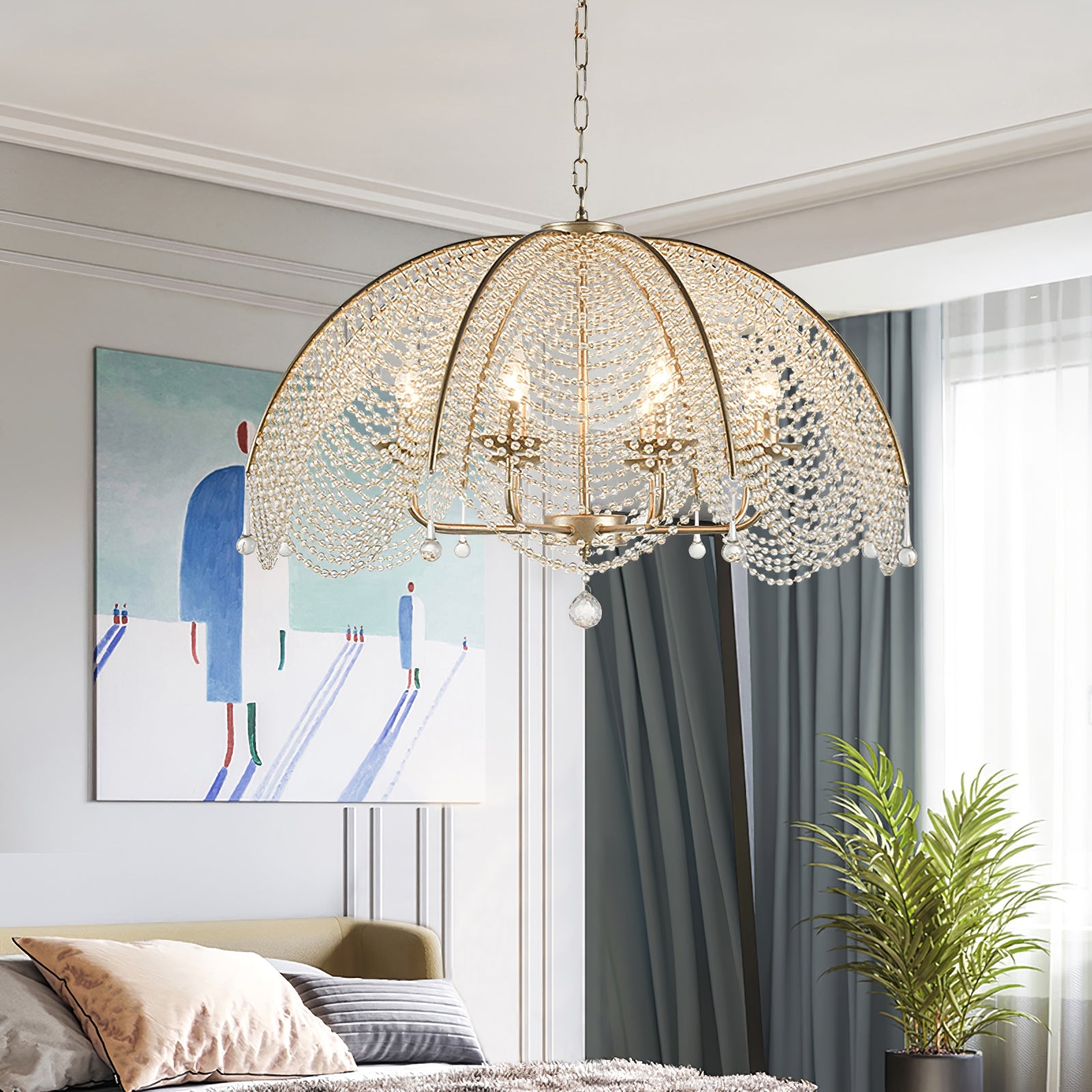 Regency Style Beads Chandelier, detail