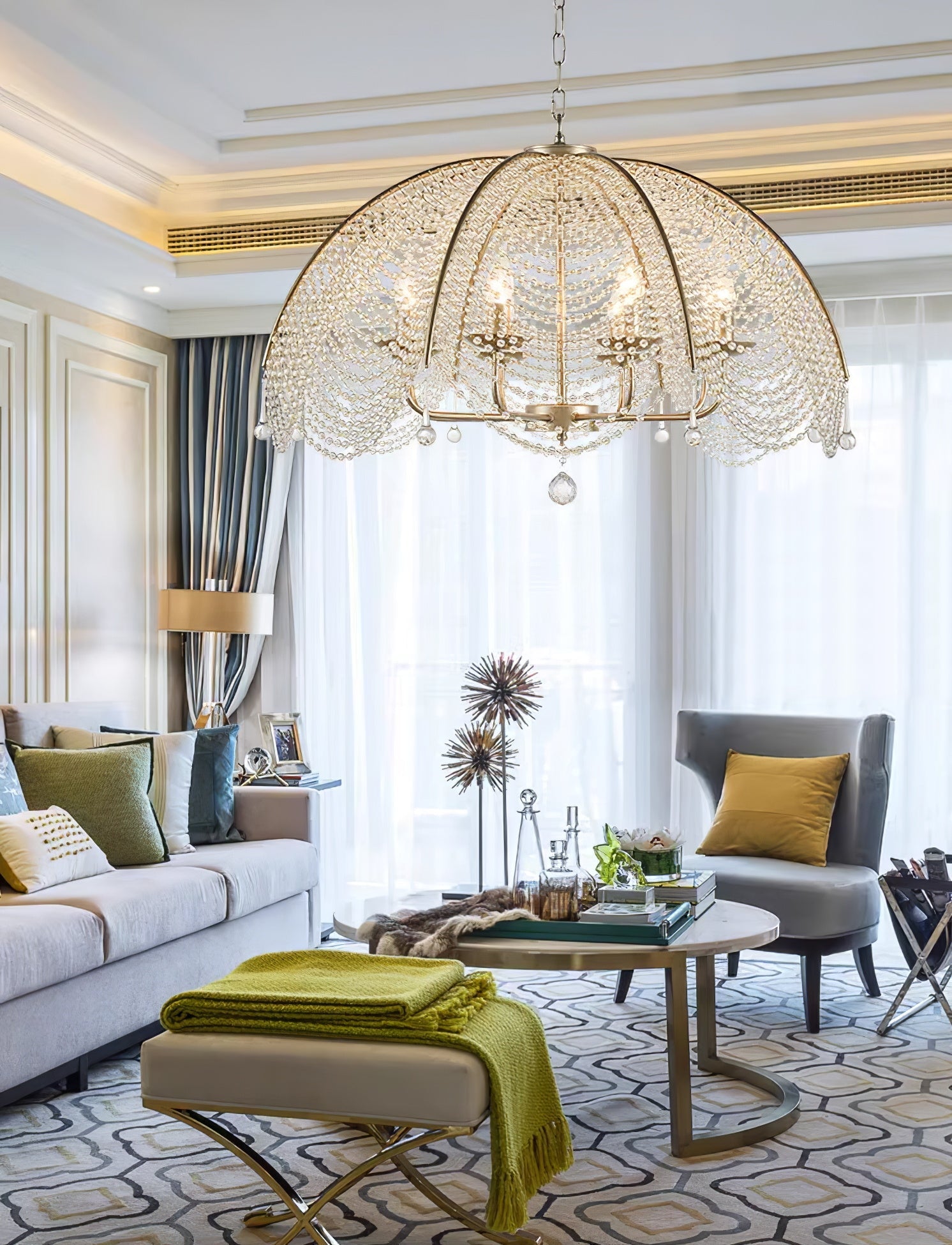 Regency Style Beads Chandelier, view 7