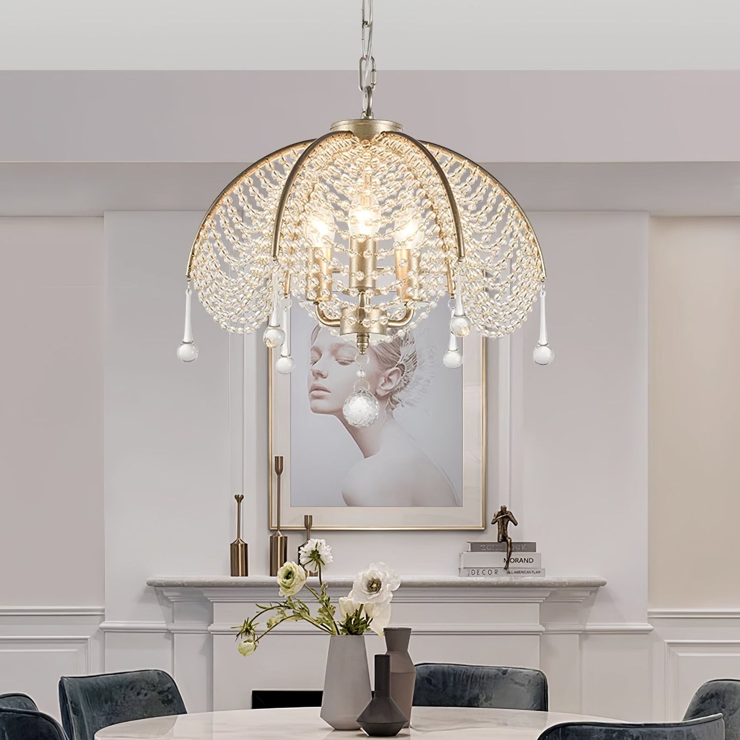 Regency Style Beads Chandelier, alternate view