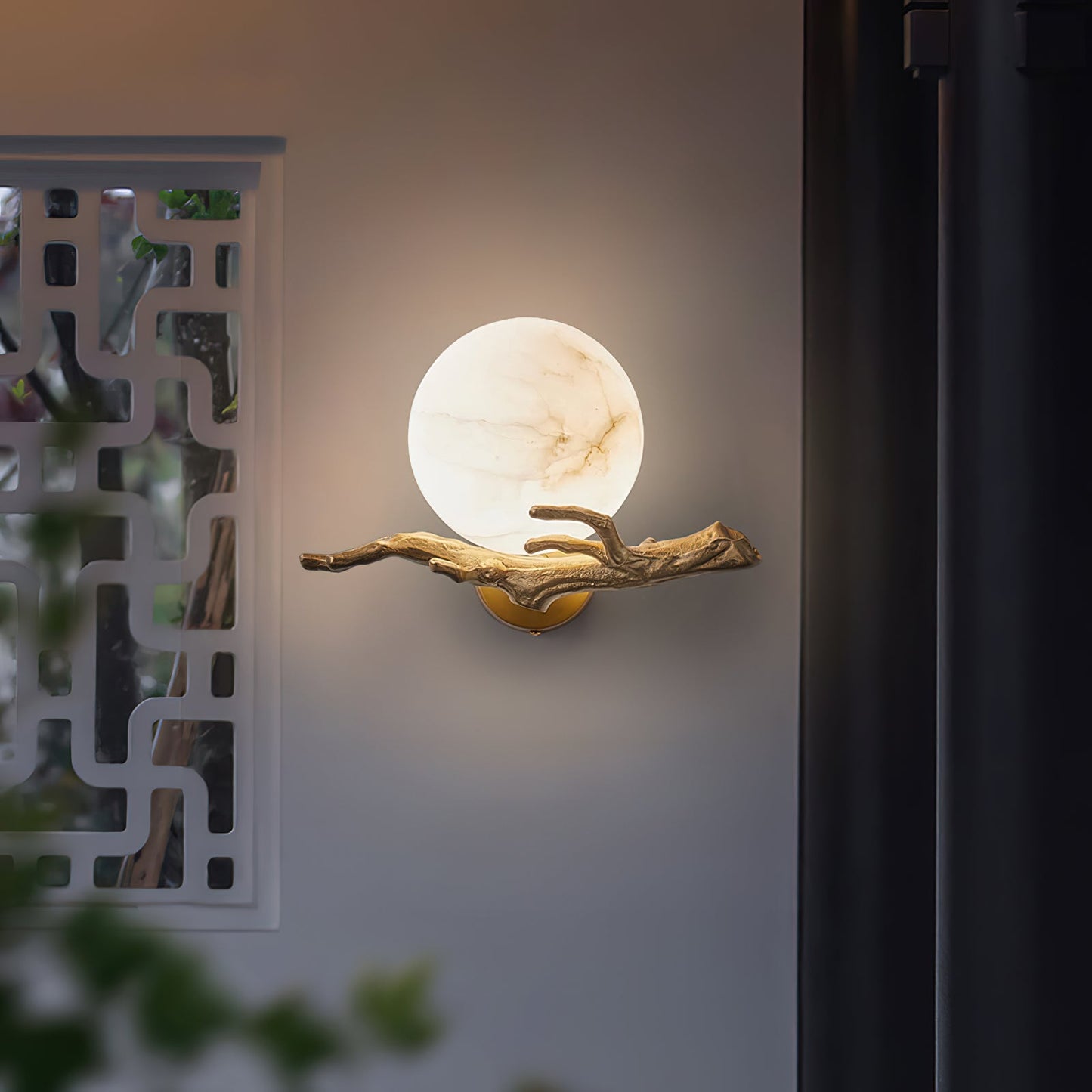 Retro Twigs Alabaster Wall Lamp, view 9
