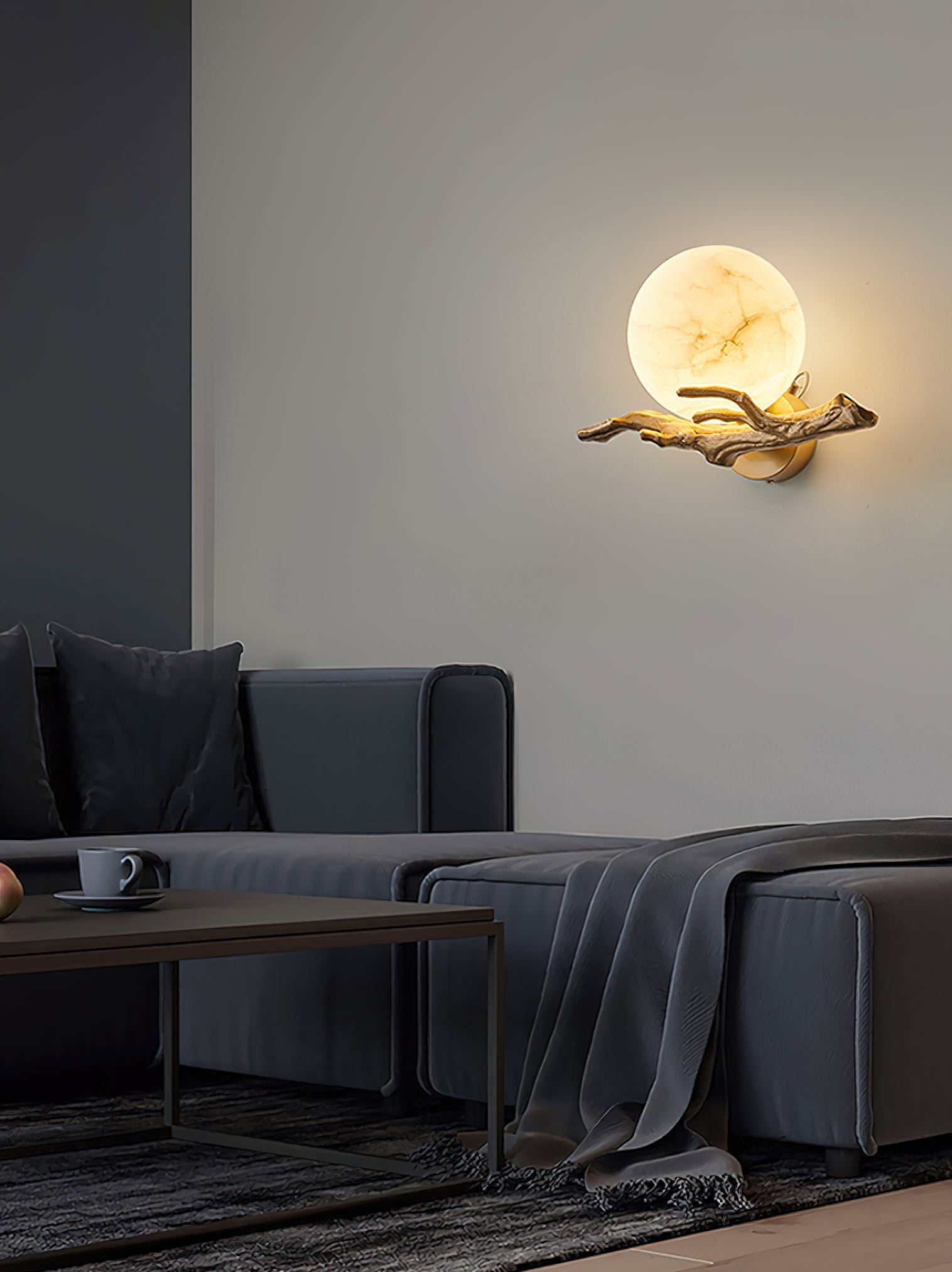 Retro Twigs Alabaster Wall Lamp, view 10
