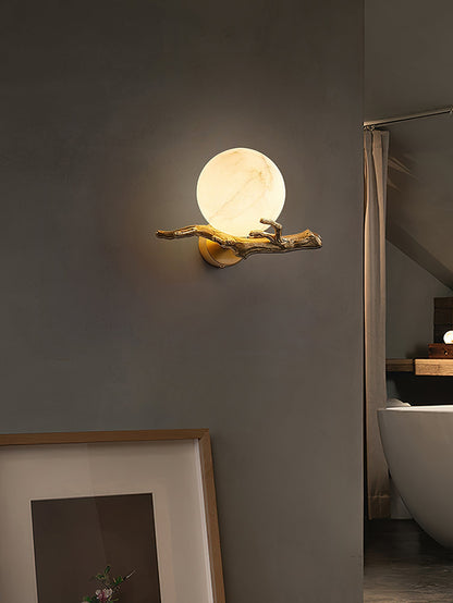 Retro Twigs Alabaster Wall Lamp, view 11