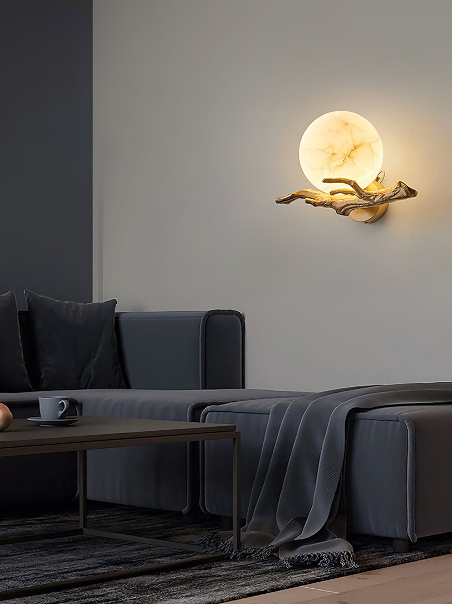 Retro Twigs Alabaster Wall Lamp, view 14
